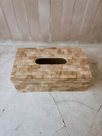 Wooden Tissue Box Cover – Natural Tiled Design