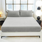 Full Size Fleece Fitted Sheet – HCORA (Light Grey, 16" Deep Pocket)