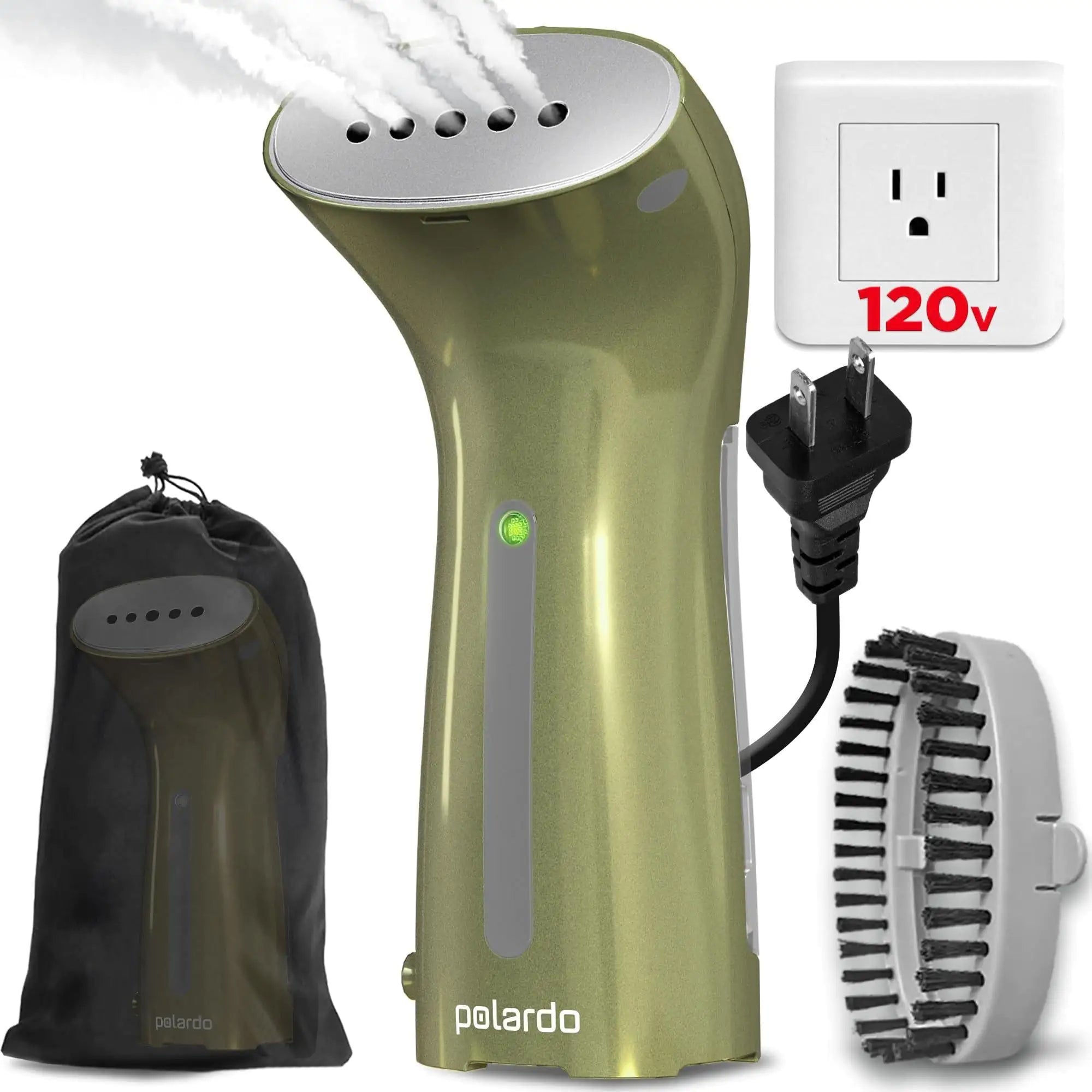 Portable Handheld Garment Steamer – Metal Steam Design (Khaki)