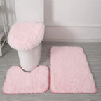 3-Piece Microfiber Bathroom Rug Set – Disxent (Pink)