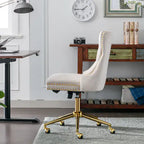 Velvet Tufted Adjustable Swivel Office Chair