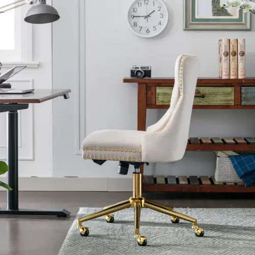 Velvet Tufted Adjustable Swivel Office Chair