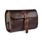 Leather Village Hanging Toiletry Bag – Red