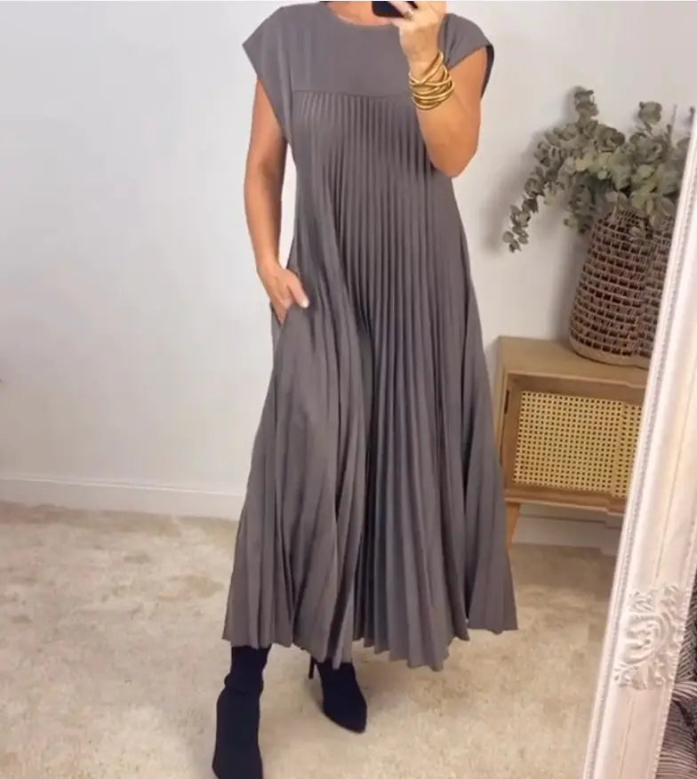 Loose Solid Color Dress for Women's Fashion