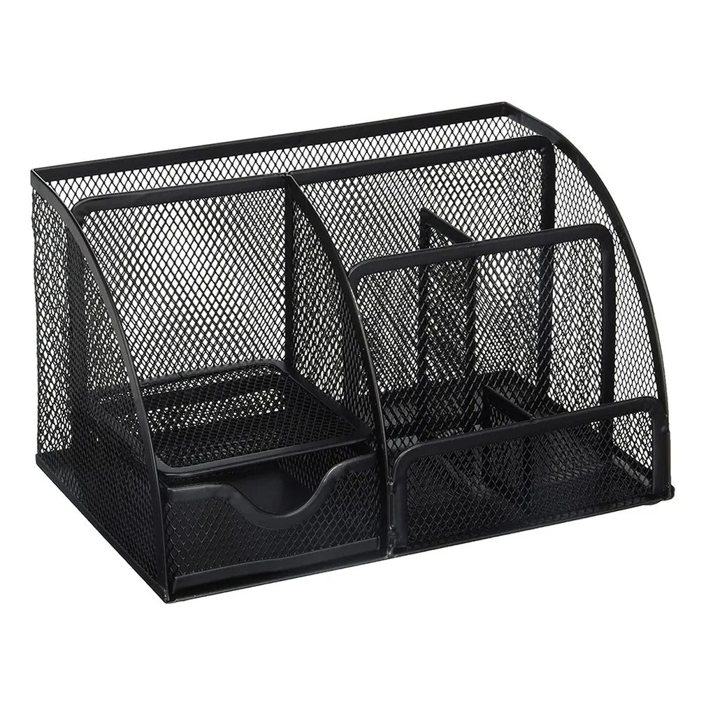 Large Capacity Metal Desktop Organizer – Pen & Document Holder