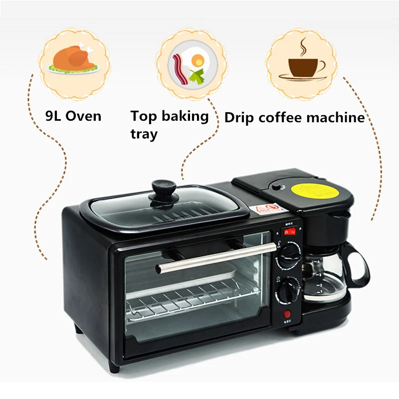 3-in-1 Breakfast Machine – Coffee Maker & Toaster Oven Combo