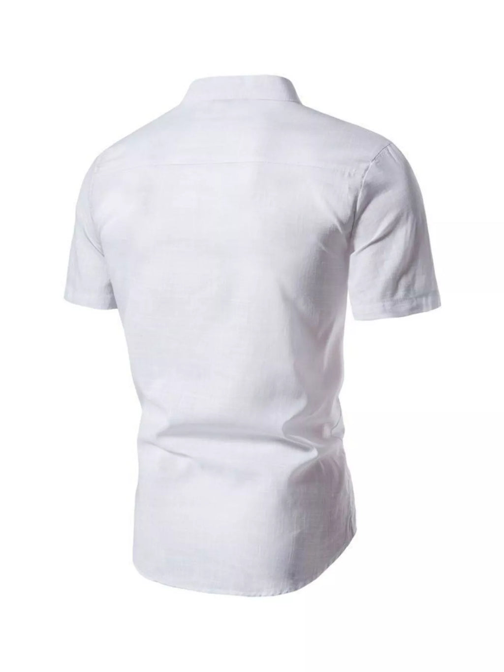 Men’s Plus Size Mandarin Collar Short Sleeve Shirt