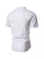 Men’s Plus Size Mandarin Collar Short Sleeve Shirt