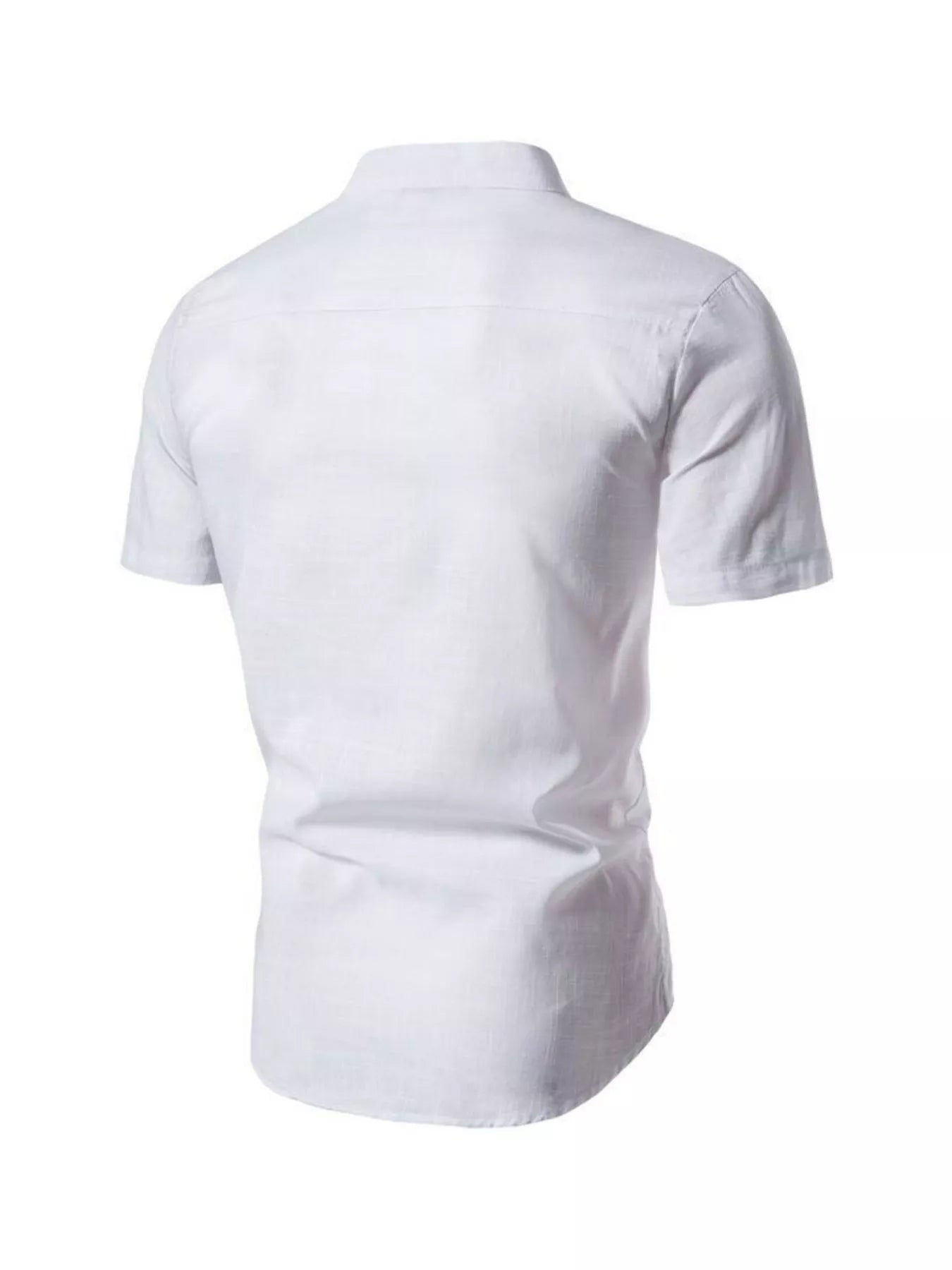 Men’s Plus Size Mandarin Collar Short Sleeve Shirt