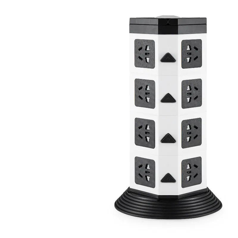 3D Vertical Socket Panel – Multi-Function Power Strip with USB