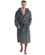 Men’s Hooded Plush Fleece Bathrobe – Yoimira