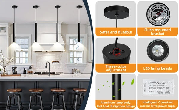 3-Piece Modern LED Pendant Light Set – Adjustable 2700K–6000K