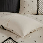3-Piece Flax & Cotton Blend Duvet Cover Set – One Size, Fits Full/Queen Beds