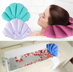 Inflatable Bath Pillow with Suction Cups and Terry Cloth Fabric