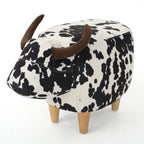 Cow-Shaped Accent Ottoman Footstool – Color options