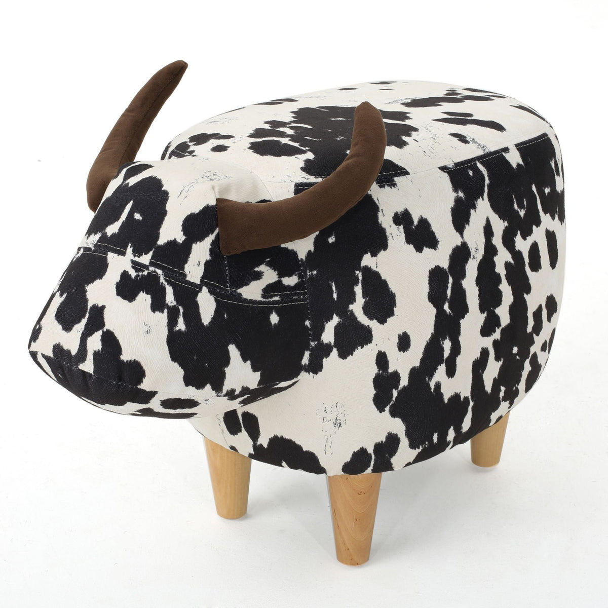 Cow-Shaped Accent Ottoman Footstool – Color options