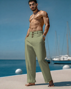 Men's Linen Beach Trousers - Lightweight, Breathable Casual Pants for Comfort and Style