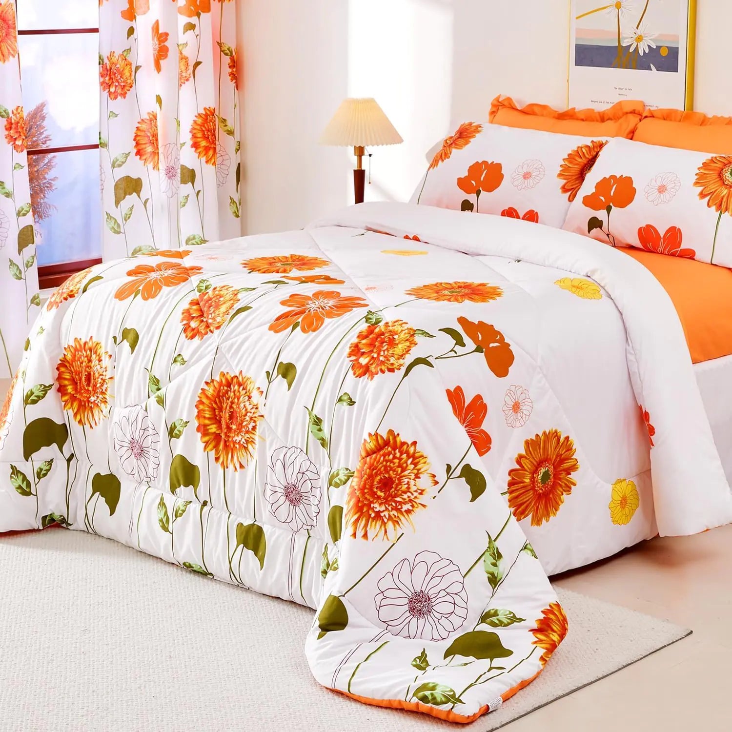 7-Piece King Size Sunflower Comforter Bedding Set – Evenhug