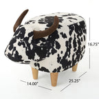 Cow-Shaped Accent Ottoman Footstool – Color options