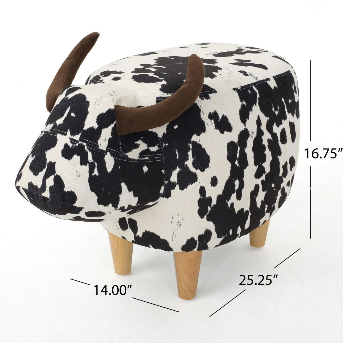 Cow-Shaped Accent Ottoman Footstool – Color options
