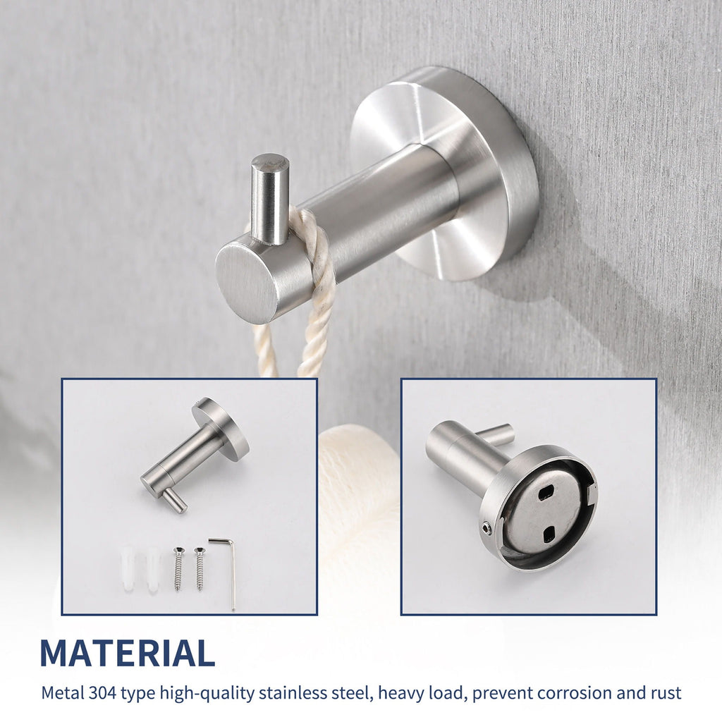 4-Piece Brushed Nickel Bathroom Hardware Set