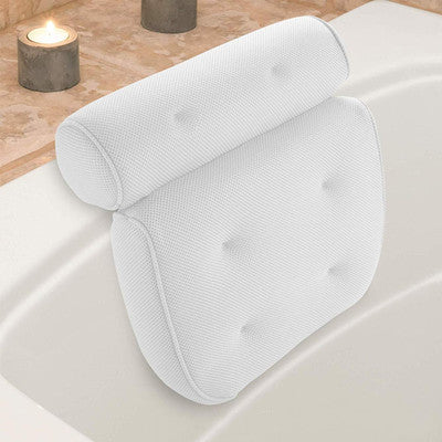 3D Net Bath Pillow with 6 Suction Cups – Head, Neck & Shoulder Support