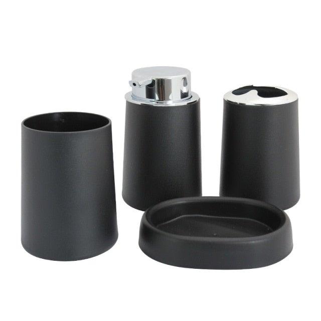 Bamboo-Accent Bathroom Accessory Set