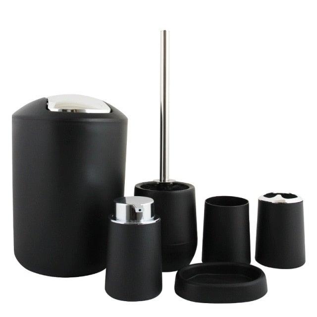 Bamboo-Accent Bathroom Accessory Set