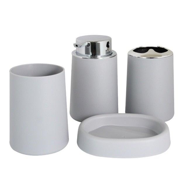 Bamboo-Accent Bathroom Accessory Set