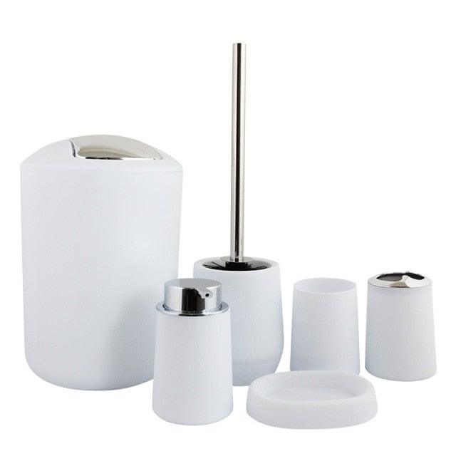 Bamboo-Accent Bathroom Accessory Set