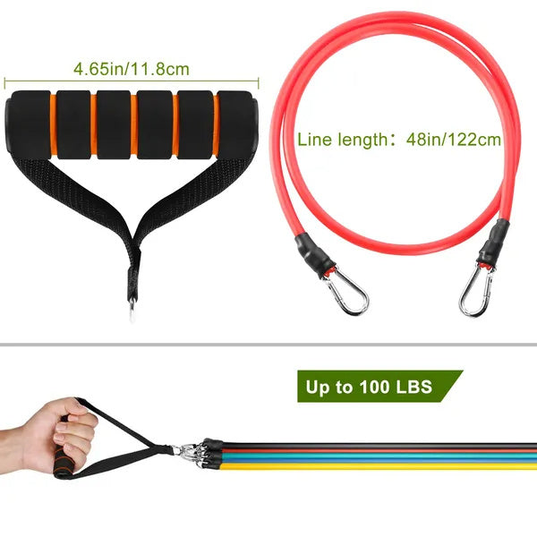 11-Piece Resistance Band Set – Home Gym Workout Kit