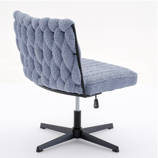 Armless Office Desk Chair – No Wheels (Blue)