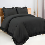 400 Thread Count Cotton Sateen Ruffle Duvet Cover Set