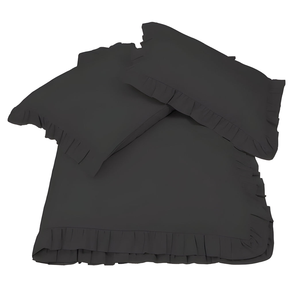 400 Thread Count Cotton Sateen Ruffle Duvet Cover Set