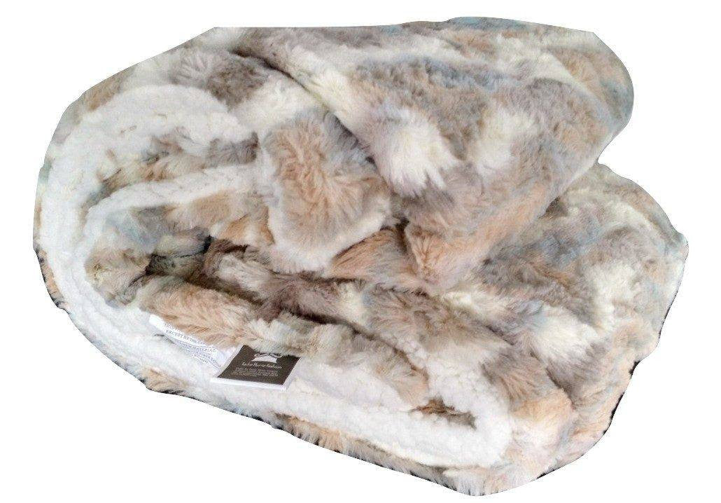 Russian Lynx Faux Fur Sherpa Blanket