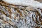 Russian Lynx Faux Fur Sherpa Blanket