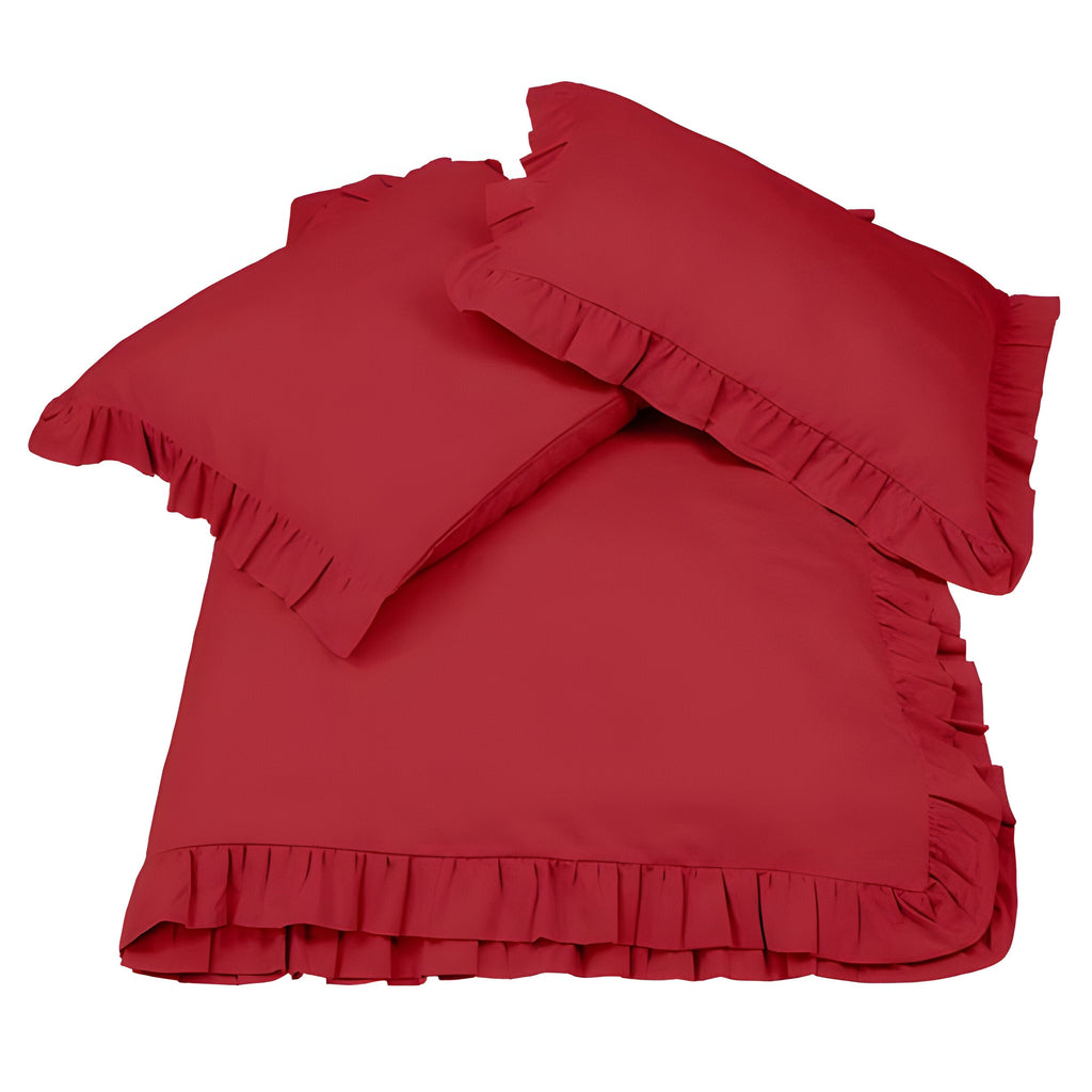 400 Thread Count Cotton Sateen Ruffle Duvet Cover Set