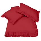 400 Thread Count Cotton Sateen Ruffle Duvet Cover Set