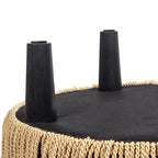 24-Inch Round Upholstered Accent Ottoman – Deep Brown Velvet