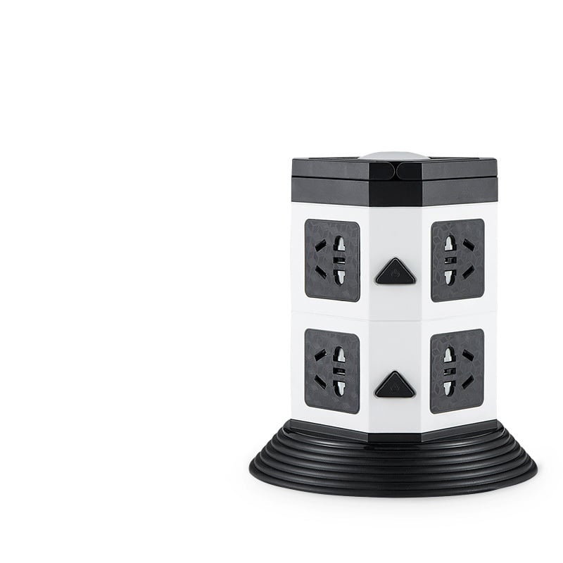 3D Vertical Socket Panel – Multi-Function Power Strip with USB