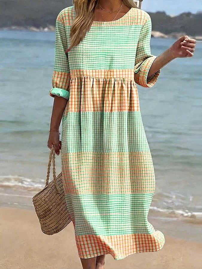 Women’s Relaxed Patchwork Maxi Dress