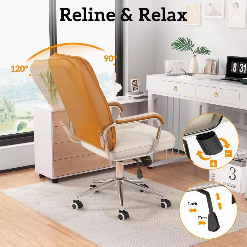 Adjustable Reclining Swivel Office Chair - Multi Colors