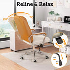 Adjustable Reclining Swivel Office Chair - Multi Colors