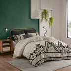 3-Piece Flax & Cotton Blend Duvet Cover Set – One Size, Fits Full/Queen Beds
