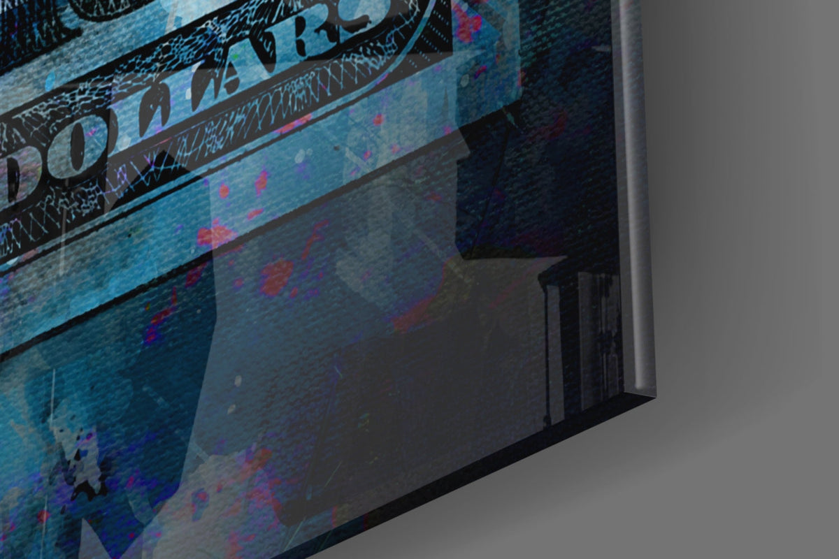100 Dollar Bill Glass Wall Art – Size Options