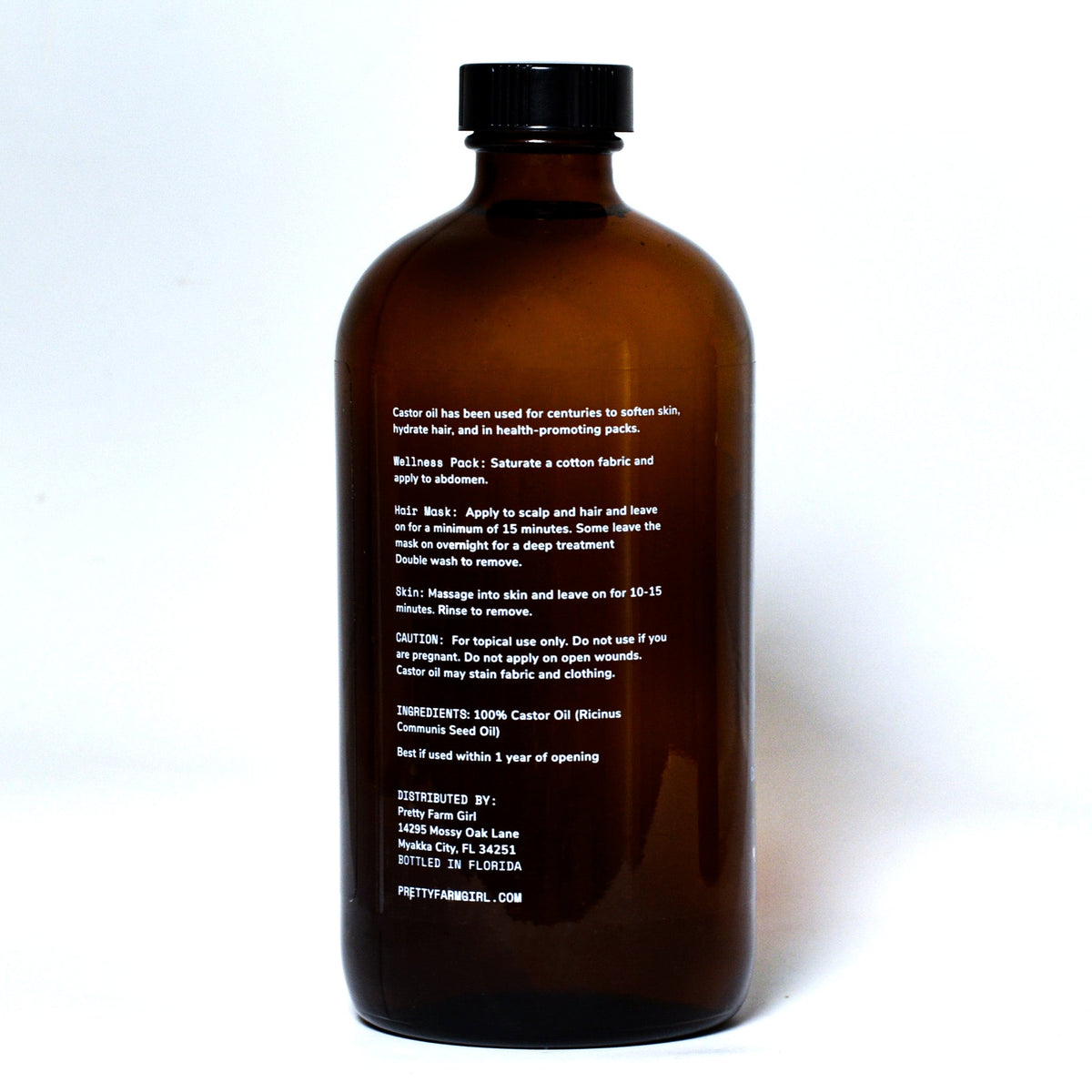 Organic Cold-Pressed Castor Oil – 8 oz or 16 oz