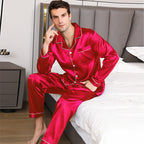 Men’s Silky-Feel Long Sleeve Pajama Set