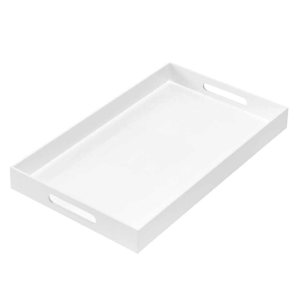 Acrylic Serving Tray with Handles – Mukeen (12 × 20, White)