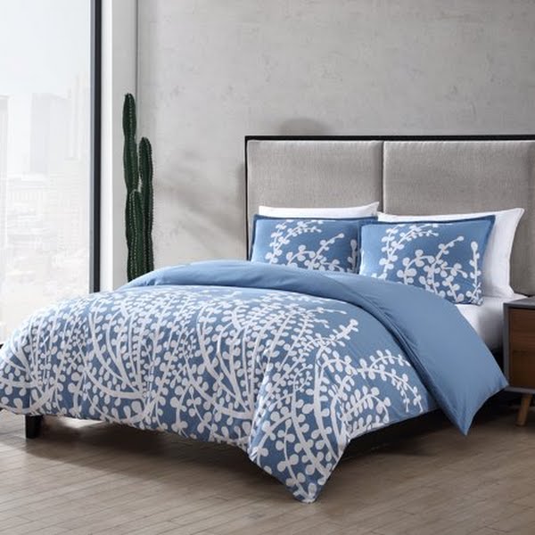 3-Piece Cotton Duvet Cover Set - One Size — Fits Full/Queen Beds