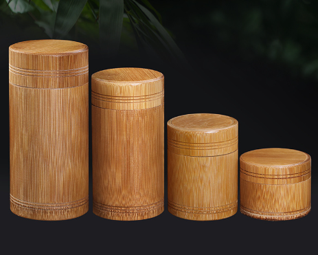 Mini Bamboo Tea Canister with Sealed Storage Box